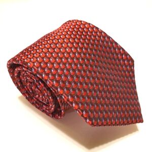 Joseph A Bank Necktie Red Geometric Silk Neck Tie